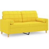  Dvosjed s ukrasnim jastucima svjetložuti 140 cm od tkanine | shoptok.hr