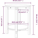  Stolić za kavu sivi Ø 55x60 cm od masivne borovine | shoptok.hr