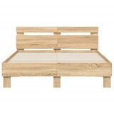  Okvir za krevet s uzglavljem i LED boja hrasta sonome 135x190cm | shoptok.hr