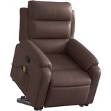 vidaXL Masažni naslonjač na podizanje od umjetne kože smeđa | shoptok.hr