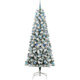vidaXL Umetno Zložljivo Božično Drevo Zelena in bela 240 cm PVC | Shoptok.si