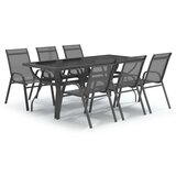  7-dijelni vrtni blagovaonski set sivo-crni | shoptok.hr