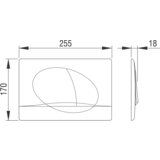 Liv tipkalo za ugradbeni vodokotlić Selenite (Krom boja, D x Š x V: 18 x 255 x 170 mm) | shoptok.hr