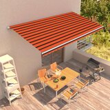 vidaXL Avtomatsko zložljiva tenda 600x300 cm oranžna in rjava | Shoptok.si
