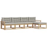 vidaXL Zunanja garnitura za sedenje 4 pcs Bela in svetlo siva, (5000281856) | Shoptok.si
