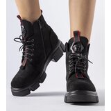 Gemre Black ankle boots decorated with red piping Monrency | shoptok.hr
