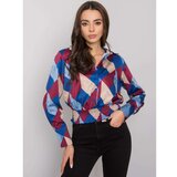 Fashion Hunters Maroon and blue women's blouse with patterns cene