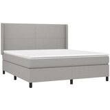  Box spring postelja z vzmetnico LED sv. siva 160x200 cm blago, (20789398) | Shoptok.si