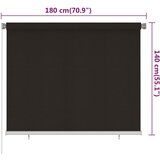  Vanjska roleta za zamračivanje 180 x 140 cm smeđa HDPE | shoptok.hr