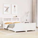 vidaXL Posteljni okvir brez vzmetnice bel 140x190 cm trdna borovina | Shoptok.si