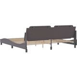  Posteljni okvir z vzglavjem siva 200x200 cm umetno usnje | Shoptok.si