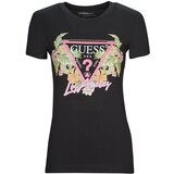 Guess SS CN TRIANGLE FLOWERS TEE Crna Cijene
