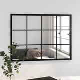  Zidno ogledalo crno 80 x 60 cm metalno | shoptok.hr