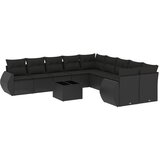  The Living Store Vrtna sedežna garnitura 11-delna z blazinami črn poli ratan - Vrtna Sedežna Garniture, (21453202) | Shoptok.si