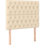 vidaXL Box spring postelja z vzmetnico LED krem 90x190 cm bl | Shoptok.si