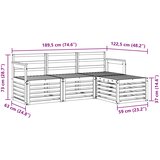  Set vanjskih sofa 4 pcs Bijela 189,5 x 122,5 x 73 cm | shoptok.hr