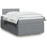 vidaXL Box spring postelja z vzmetnico svetlo siva 120x200 cm blago Cene