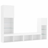  4-dijelni zidni TV elementi s LED bijeli od konstruiranog drva | shoptok.hr