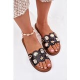 Boto Women's Flat Sandals With Golden Studs Black Nalothiel | ePonuda.com