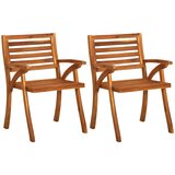 Maison Chic Vrtni jedilni stoli - Stol za vrt z blazinami 2 kosa trden akacijev lesv JS412, (21879005) | Shoptok.si