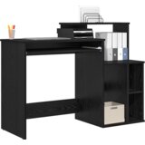 vidaXL Miza z shranjevanjem Črna hrast 120,5x44x88,5 cm Inženirski les | Shoptok.si