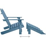  Vrtni dvosjed Adirondack od jelovine s otomanom plavi | shoptok.hr