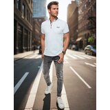 DStreet Koszulka męska polo z haftem biała | shoptok.hr