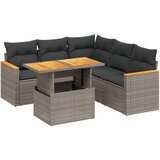 Maison Chic Seti vrtnega pohištva - Vrtna garnitura - Vrtni pohištvo set 6-delna z blazinami siv poli ratan, (21805561) | Shoptok.si
