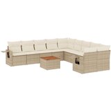 Maison Chic Seti vrtnega pohištva - Vrtna garnitura - Vrtni pohištvo set 11-delna z blazinami bež poli ratan, (21816149) | Shoptok.si