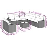 vidaXL 10-dijelni set vrtnih sofa od poliratana s jastucima smeđi | shoptok.hr