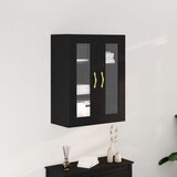  Stenski omarica s steklenimi vrati črni hrast 69,5x34x90 cm, (22046449) | Shoptok.si