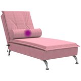 Masažna počivaljka s valjkastim jastukom ružičasta baršunasta | Eponuda.com