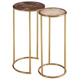 Premier Housewares Okrogle stranske mizice v kompletu 2 ks s kamnito mizno ploščo ø 31 cm Vita – u