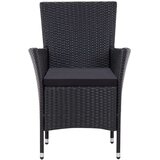 Poli 9-dijelni vrtni blagovaonski set od poliratana s jastucima crni | shoptok.hr