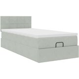 vidaXL Otomanski posteljni okvir z vzmetnico siv 90x190 cm žamet | Shoptok.si