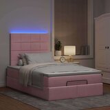 vidaXL Otomanski posteljni okvir z vzmetnicami roza 120x200cm žamet, (21610280) | Shoptok.si