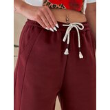 DStreet Spodnie damskie dresowe wide leg DRESMOOD PREMIUM bordowe | Shoptok.si