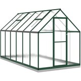 Furnova Rastlinjak z okvirjem zelen 334x169x202 cm aluminij, (21948509) | Shoptok.si