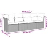  4-dijelni set vrtnih sofa od poliratana s jastucima crni | shoptok.hr