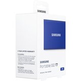 Samsung SSD T7 External 2TB, USB 3.2, 1050/1000 MB/s, included USB Type C-to-C and Type C-to-A cables, 3 yrs, indigo blue, EAN: 8806090312403 | shoptok.hr