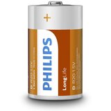 Philips R20L2F/10 - 2 kom D cink-hloridne baterije LONGLIFE 1,5V 5000mAh | Eponuda.com