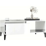  Klubska mizica visok sijaj bela 90x50x36,5 cm inženirski les, (20712490) | Shoptok.si