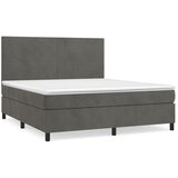The Living Store Box spring postelja z vzmetnico temno siva 180x200 cm žamet - Box Spring Postelja, (21489922) | Shoptok.si