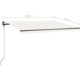  Ročno zložljiva tenda z LED lučkami 450x300 cm krem, (20729027) | Shoptok.si