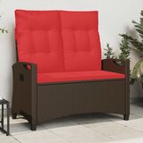  Vrtna klupa Smeđa i crvena 105 x 60 x 112 cm Čelik i poliester | shoptok.hr