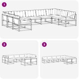  Set vanjskih sofa 9 kom. Prirodna i bež Smeđa 404 x 245,5 x 73 cm | shoptok.hr