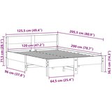  Okvir kreveta bez madraca bijeli 120 x 200 cm masivna borovina | shoptok.hr