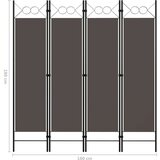 vidaXL Sobna pregrada s 4 panela antracit 160 x 180 cm | shoptok.hr