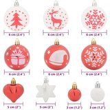 vidaXL Set Božićnih Ukrasnih Kuglica 40 pcs Crvena i bijela | shoptok.hr