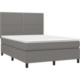  Box spring postelja z vzmetnico temno siva 140x200 cm blago, (20727018) | Shoptok.si